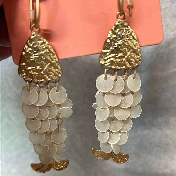 Piper K | Gold Fish Seashell Earrings πππ - Picture 1 of 4